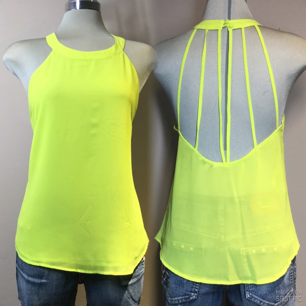 Naked Zebra, Green Neon Luxury Designed Blouse Size L